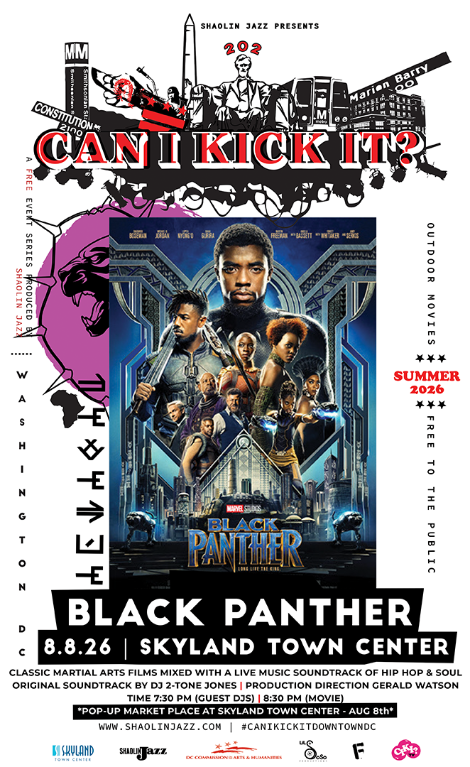CAN I KICK IT? Black Panther poster - August 8 at Skyland Town Center