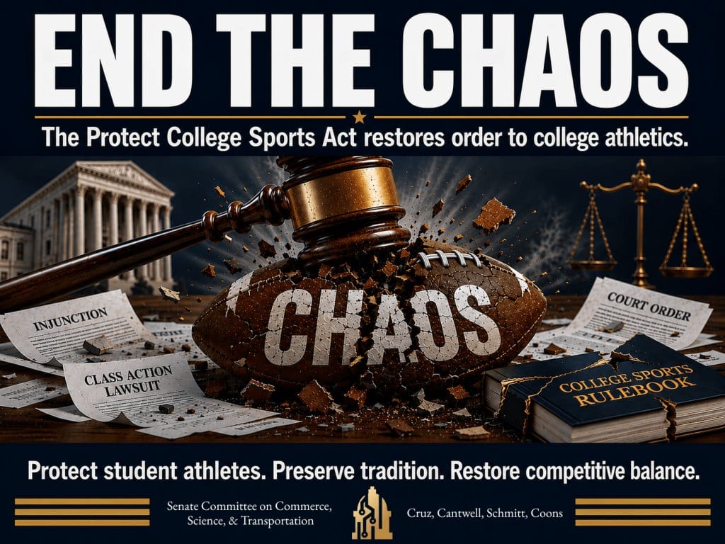 Senate passes landmark college sports bill, sending it to a House with no clear timetable