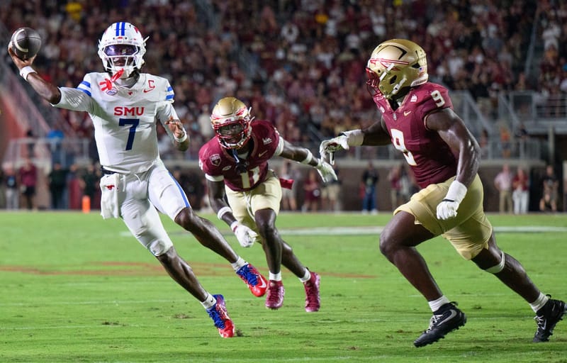 Kevin Jennings lit up a powerless stadium - and SMU left Tallahassee with a statement win