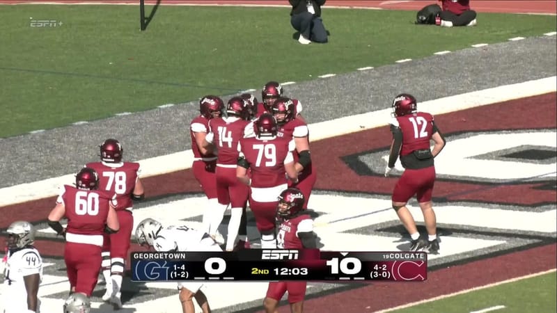 Georgetown rallies from 17 points down to beat Colgate 27-17